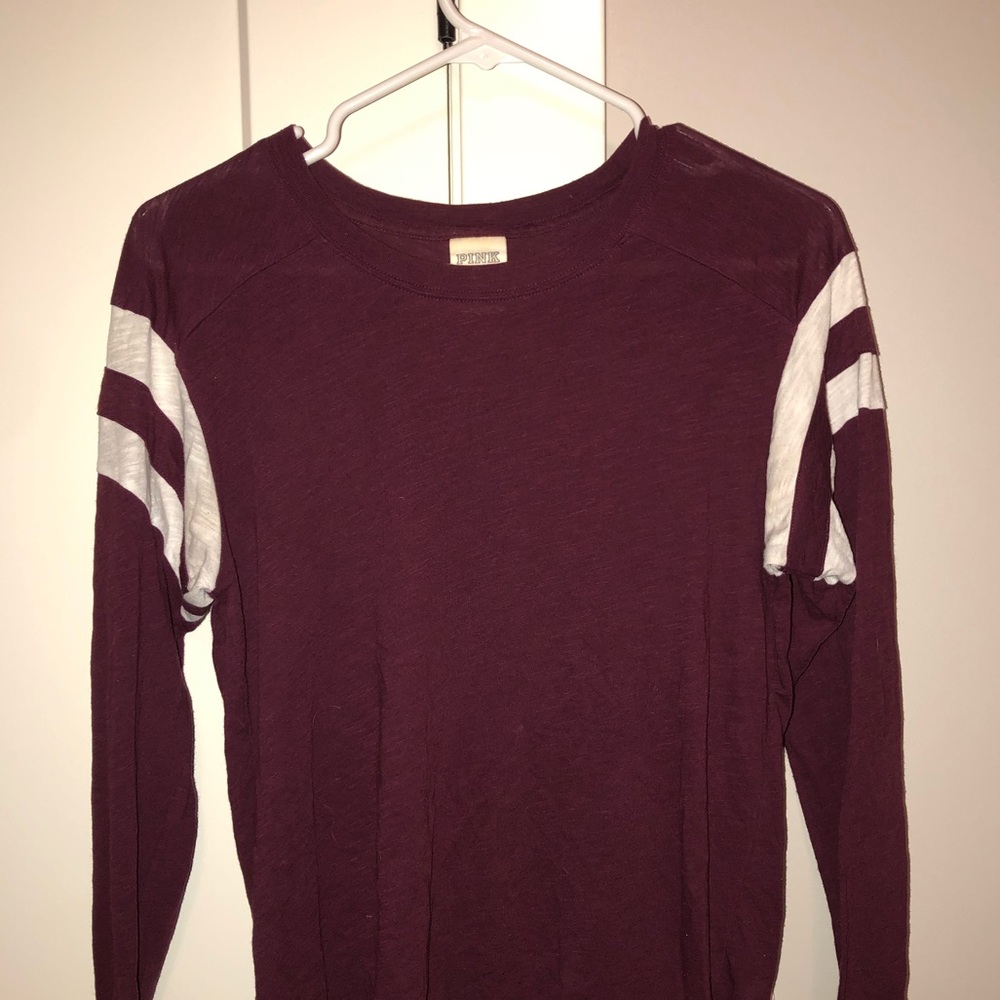 Victoria Secret Maroon baseball long sleeve